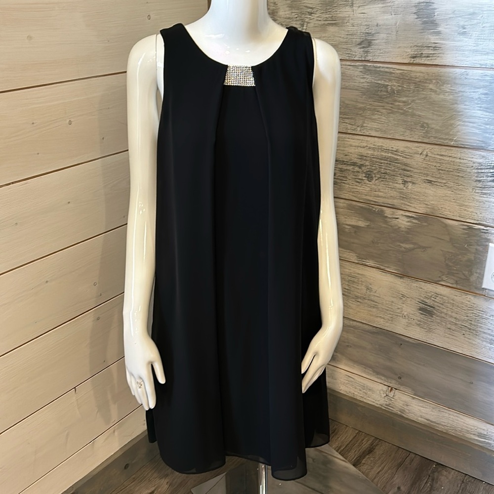 MSK dressy dress with crystal details and dramatic back!
